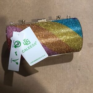 Caleesa clutch metal rainbow